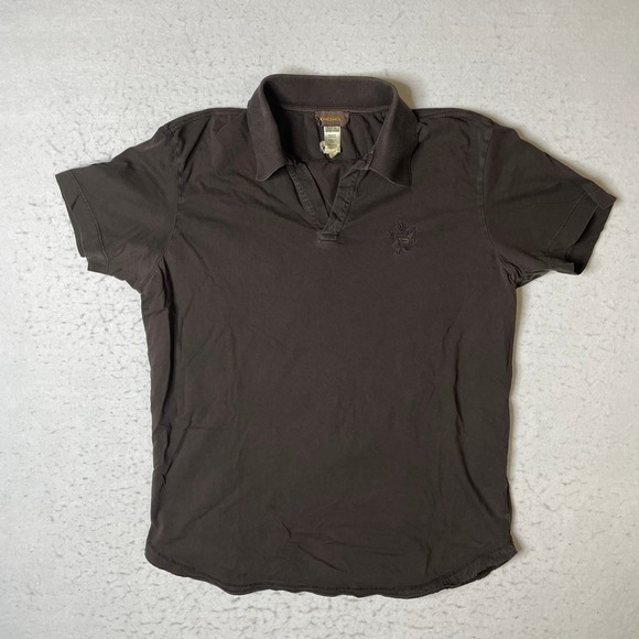 Diesel Other - Diesel Mens XL Brown Short Sleeve V-Neck Polo Shirt Cotton Logo RN93243 CA25594